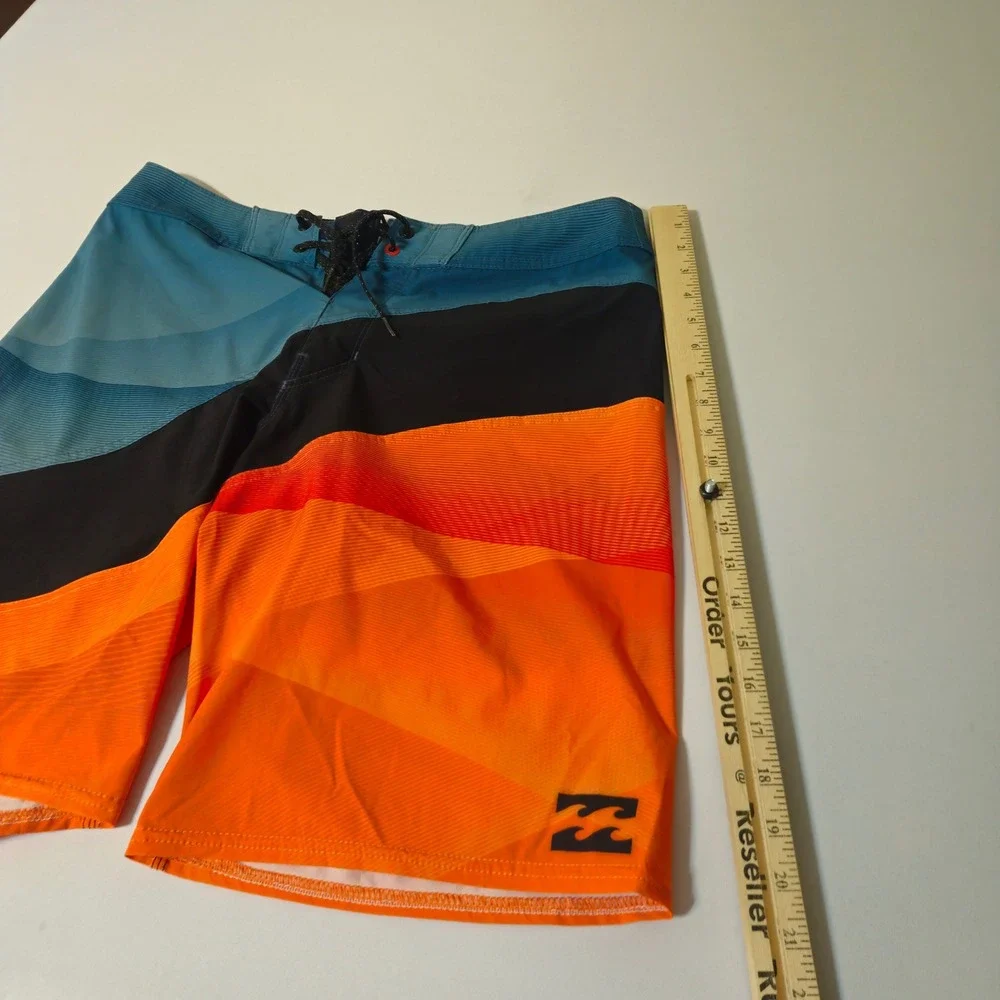 Billabong Board Shorts Mens 32 Orange Blue‎ Platinum X Performance Trunks